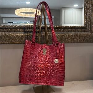 NWT Brahmin red dragon, Melbourne, Fiora, gorgeous red with silver tipping